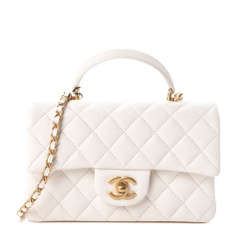 chanel mini top handle white|chanel trendy top handle.